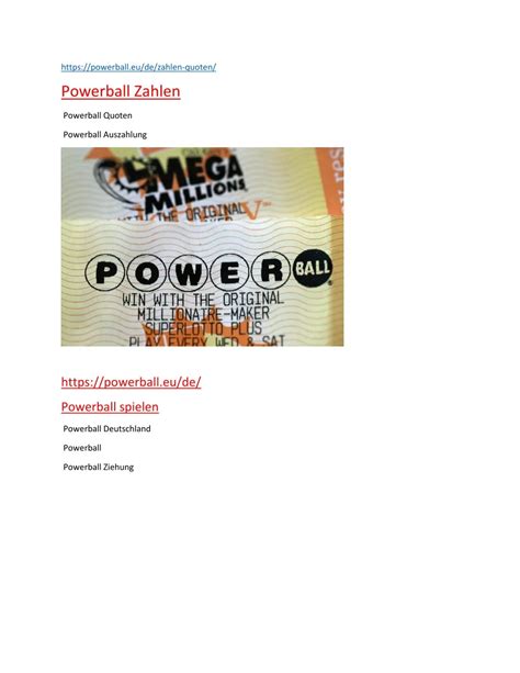 powerball quoten